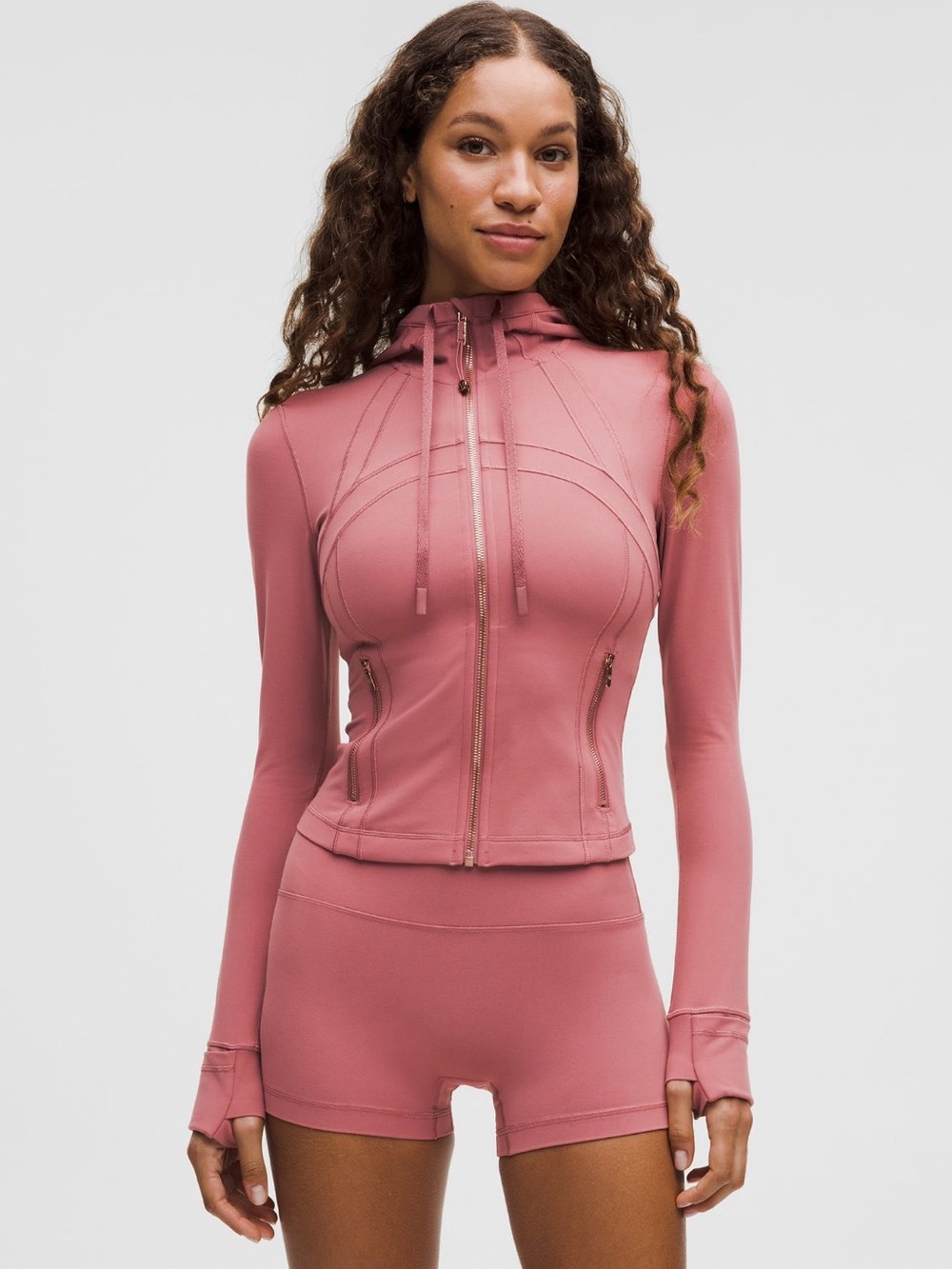 NWT Lululemon Define Cropped Hooded Jacket Dusk Rose Gold Size 2